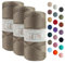 Makromecity 3 Strang Makramee Garn 2mm x 115m Premium Polyester Macrame Cord Polypropylene Yarn für Handwerk Wohndekorationen Platzteller Umhängetasche Handtasche Runner Schnullerkette 20 Farbe