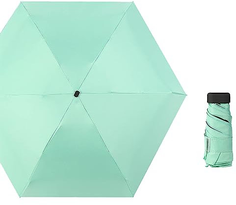 Regenschirm Mit Licht Mini-Sonnen- und Regenschirm, Kleiner und kompakter Taschenschirm mit Taschenschirme Werbegeschenk (Mint Green, One Size)