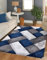 3D Shaggy Rugs Modern Geometric Design Large Area Rugs for Living Room Bedroom Thick Fluffy Floor Mats Small Door Mat (Blue, 120 x 170 cm)