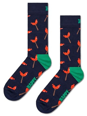 Happy Socks, Crew-Socken, Food-Thema-Socken für Damen und Herren, Wurstsocke - P000042, 36-40