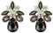 EVER FAITH Ohrstecker Blume Blatt Teardrop für Damen Mädchen Strass Kristall einfach Ohrringe Schwarz Gold-Ton