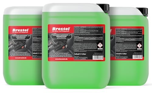 BRESTOL® Kunststoff- & Lederreiniger für Reinigungspistolen 15 Liter gebrauchsfertig - Gummireiniger Leder-Reiniger für alle Glattlederarten & gummierte Oberflächen Kunststoffreiniger Tornador