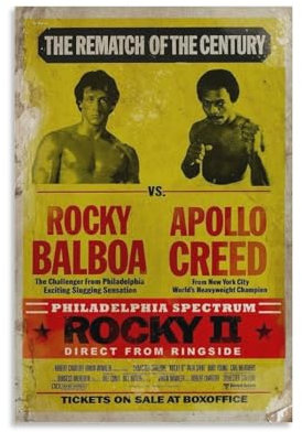 Generic Rocky Balboa VS Apollo Creed Bicentennial Superfight Poster auf Leinwand, Kunstposter und Wandkunst, Bilddruck, moderne Familienschlafzimmer-Dekoration, Poster, 40 x 60 cm
