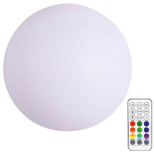 LYEAA Bola de jardín LED al aire libre Control remoto Piscina Globo luminoso 16 colores Lámpara de bola de juego de agua de verano IP68 Decoración impermeable para fiesta de boda en la playa