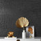 Arthome Peel and Stick Wallpaper Black,44x600cm Crocodile Textured Self Adhesive Contact Paper Faux Leather Removable Waterproof Wallpaper Vinyl Wrap Alligator Skin Paper for Furniture