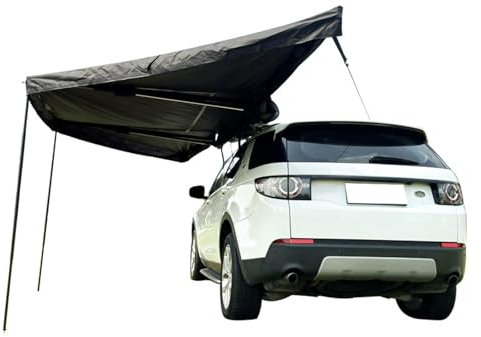 LXRHLIKG Abnehmbare Auto Markise, wasserdichte PU2000mm Ausziehbare Dachgepäckträger 180° Sektor-markise Auto für Reisen, Camping(250cm/8.2ft)