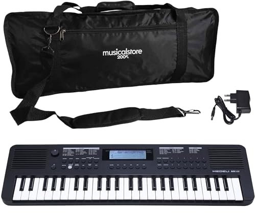 MusicalStore2005 Kit Tastiera per Medeli MK49, Borsa con Tracolla Compatbile Inclusa, Mini Tastiera 47 Tasti Nera - Perfetto per Bambini e Studenti