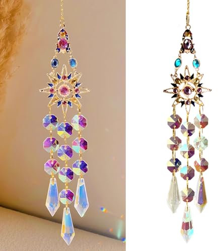 Zonoori Sonnenfänger Kristall Fenster, 40cm Suncatcher Zum Aufhängen, Lichtfänger Kristall