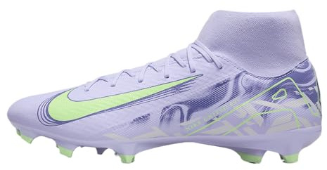 Nike United Mercurial Superfly 10 Academy MG High-Top Soccer Cleats (HF1601-500, Purple Agate/Barely Volt), Lila Achat/Barely Volt, 43 EU