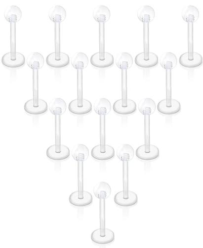 Gojewen Plastik Lippenpiercing Kunststoff Labret Helix Tragus Stekcer Retainers Klar Fleixbel Piercing Lippe 6-12mm