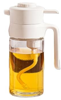 SAGELSHN Pulverizador Aceite Spray Dispensador De Aceite Pulverizador De Aceite De Vidrio, Sin Aceite Pegajoso, Tipo Pulsador, Adecuado For Ensaladas, Freír Y Asar Spray Aceite Cocina(White)