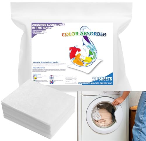 Farb- und Schmutzfangtücher 50 Stück Dye Fallen Wäsche Blätter Farbabsorber Wäscheschutz vor Verfärbungen Farbübertragung