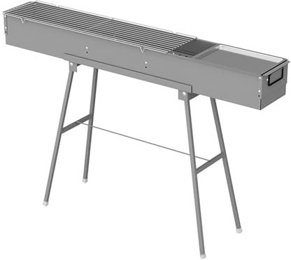 Barbecue Charbon de Bois Grande Taille Tourne Broche, Structure Renforcée Pliable, Barbecue Portable pour Plein Air, Pique-niques en Camping