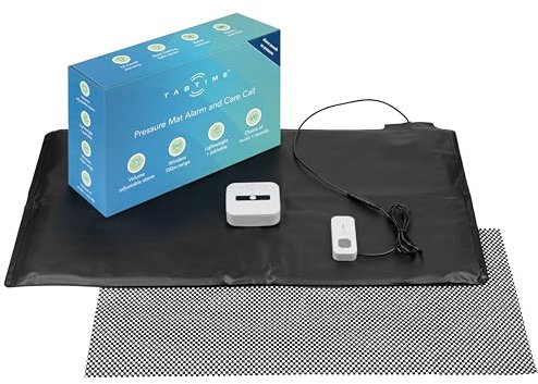 TabTime Alfombrilla de presión de alarma y llamada de cuidado, alfombrilla con sensor de suelo, sensor de presión, alarma de cama para ancianos, sistema Simply Safe