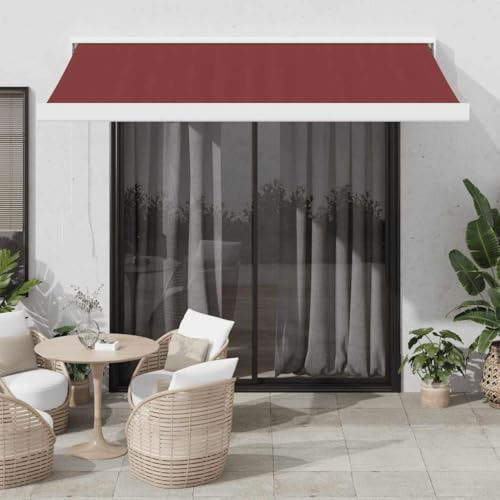 Tenda da sole automatica Borgogna 350 x 250 cm in alluminio verniciato a polvere per terrazza balcone protezione UV impermeabile