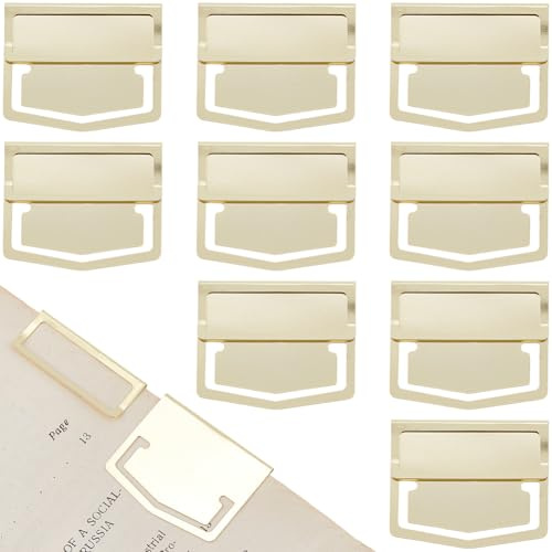 craspire 14 Stück Metall Lesezeichen Seitenclip Index Clips 1,1 x 1,4 Zoll Goldener Edelstahl Retro Buchseiten Linienmarkierungen Etikettenplaner Klemmen Zubehör Zum Lesen Notizbuch Büro Schulbedarf
