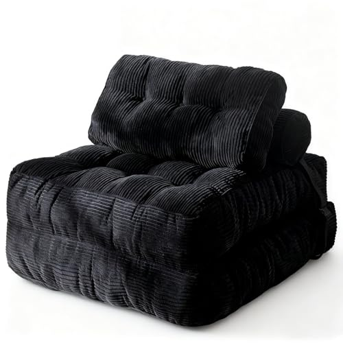 Caikbms Klappsofa, Umwandelbarer Schlafsessel Mit Kissen, Faltbarer Matratze Mit Rückenlehne, Tragbarer Ausklappbarer Sessel, Bett, Bequemes Bodensofa, Lounge Für Wohnzimmer Und Schlafzimmer B