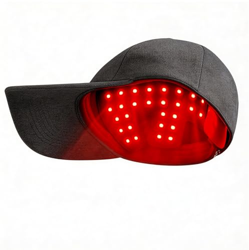 Etyceun Rotlicht Haarwachstumskappe, Rotlichtlampe Haare Anti-Haarausfall, 4 Modi, 660nm+450nm+850nm, Abnehmbarem Panel, Haarwuchskappe Einstellbare Größe, Hair Growth Cap für Männer/Frauen