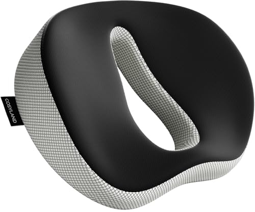 COSYLAND Cuscino Ergonomico per Sedia Ufficio, 46 x 38 x 10 cm, Nero | Supporta schiena e pancia durante il riposo, fodera sfoderabile e lavabile