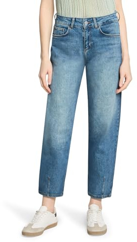 Cartoon Damen Used Look-Jeans mit Waschung