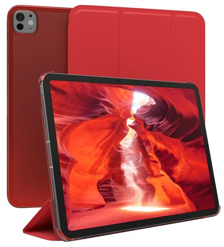 EAZY CASE - Schutzhülle für iPad Pro 11 (2025) Hülle 11 Zoll Smart Cover Tablet Case Smartcase zum Aufstellen Klapphülle mit Standfunktion Sleep Wake Up Funktion Tasche Kunstleder Etui Rot