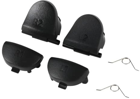 Kit de Botones L1 L2 R1 R2 con Muelles - Reparación de Gatillos con Herramientas de Apertura Compatible con Mando PS4