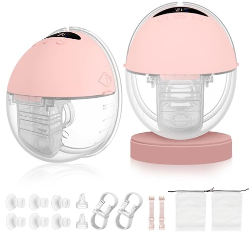 Milchpumpe Elektrisch Handsfree, Tragbare Milchpumpe Freihändig & Leise, 4 Modi und 12 Saugstufen, Wiederaufladbare Elektrische Milchpumpe mit 19/21/24 mm Flansch