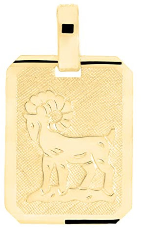 My Gold Damen Herren Sternzeichen Anhänger Widder Gold 333 (Ohne Kette) Echtes Gelbgold (8 Karat) Platte 21mm x 12mm Gaudino A-04400-G303-Wid