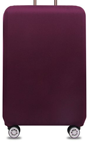 YianBestja Elastisch und Einfarbig Kofferhülle Koffer Abdeckung Schutzhülle Kofferschutzhülle Kofferbezug Luggage Gepäck Cover mit Band und Klettverschluss (Fuchsie, XL (29-32 Zoll))