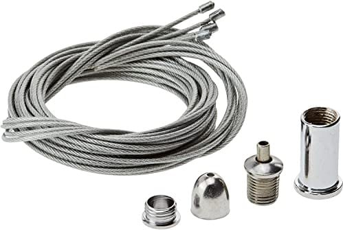 Jandei - Kit de suspension universel, 4 câbles en acier de 1 mètre, avec accessoires inclus (vis, chevilles, rondelles), pour l'installation de panneaux LED et autres produits de plafond