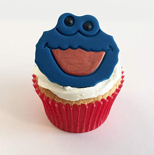 Holly Cupcakes 6 Sesame Street Cookie Monster Cake Toppers: Edible, Unique, Made with Love in The UK