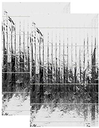 Firlar Silberne reflektierende Mylar-Folie, Gartengewächshaus-Abdeckfolie (zweiseitige, reflektierende Mylar-Folie für Gewächshaus, Garten, Gewächshaus), Silber, PET, 2 Stück