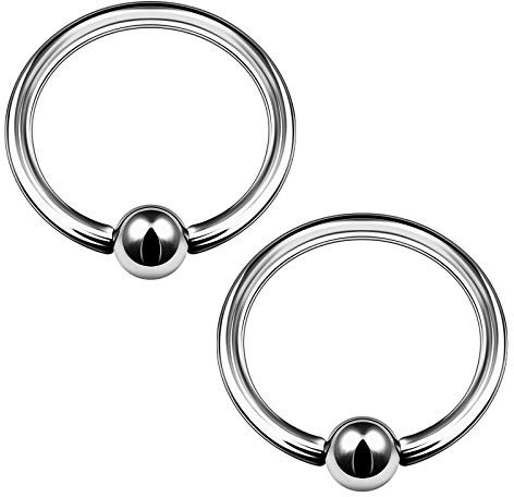 KJM FASHION 2 STK Titan G23 Klemmkugelring 1,6 mm 14g 12mm 1/2 4mm Kugel Nose Septum Eyebrow Daith Ohrringe Cartilage Piercing Schmuck 6823