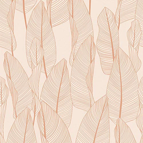 Carta da parati tnt (tessuto non tessuto) foglie palme Rosa 364973 36497-3 A.S. Création Exotic Life | Rosa | Rotolo (10,05 x 0,53 m) = 5,33 m²
