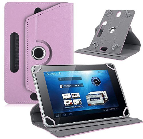 AKNICI Funda Universal Tablet 7 Pulgadas 360 Grados Rotación para Dragon Touch/Haehne/ALLDOCUBE/Yuntab/TXVSO/JEJA/LAMZIEN/JINYJIA/HMAI/Pritom/Docooler/Alcatel/TECLAST/Navitel/ASUS Nexus - Rosado