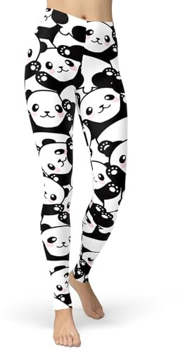 sissycos Damen Tier Muster Leggings, Leoporden Bunte Sexy, Oil Painting Sanft Hohe Taille Strumpfhose Lang