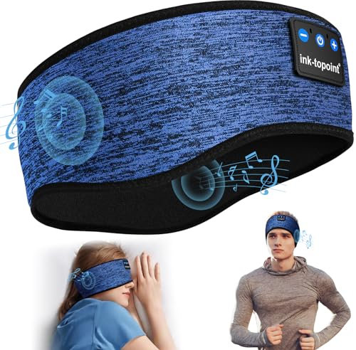 ink-topoint Sleep Headphones Headband Bluetooth 5.4 Soft Headphones for Sleeping & Sport with Thin Speakers,Wireless Music Earphones Tech Gifts for Men Women Teens Yoga Workout Fitness Relax Travel