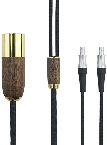Câble XLR symétrique mâle 6N OCC plaqué argent 4 broches XLR 4 broches compatible avec casque Sennheiser HD800, HD800S, HD820 avec coque en bois de noyer