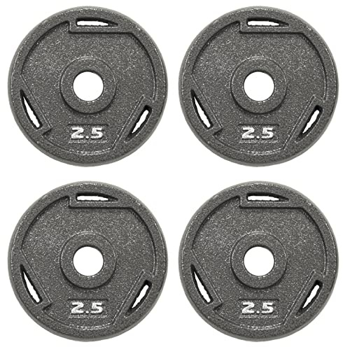 BalanceFrom Cast Iron Plate Weight Plate for Strength Training and Weightlifting, Standard, 2.5-Pound, Set of 4
