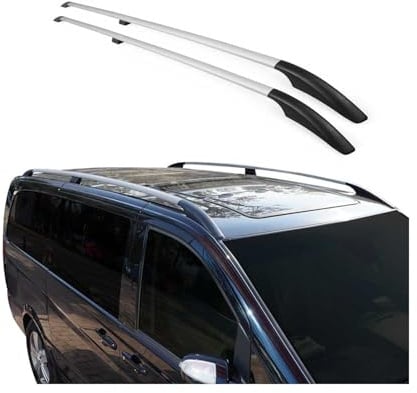 OMAC Dachreling Dachgepäckträger kompatibel mit Porsche Cayenne 9PA 2002-2010 Alu Grau