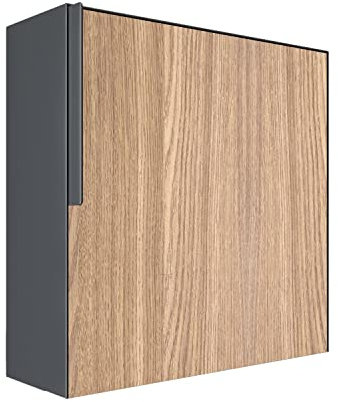 Briefkasten, Design Wandbriefkasten Porto Anthrazit mit Holzdekor-Front - Bravios