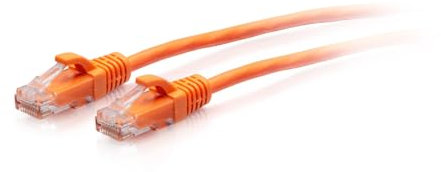 C2G Cable Ethernet ultrafino de 2.1 m (7 pies) CAT6A, ideal para usar con router, módem, Internet, cajas WiFi, Xbox, PS5, Smart TV, SKY Q, ofrece velocidades de Internet ultrarrápidas, color naranja