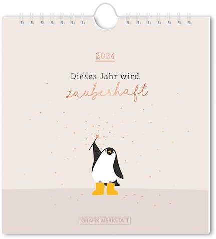 Dieses Jahr wird zauberhaft - Postkartenkalender 2024 - Grafik Werkstatt - Wandkalender - Monatsplaner mit Postkarten - 16 cm x 17 cm