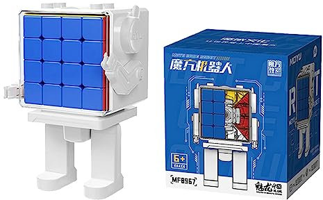Gobus MoYu Cube Robot MFJS Cube Robot Twist Puzzle Cube (Meilong 4M 4x4 Cube Robot Set with 4x4x4M Version cube + cube robot display box)