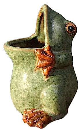 Europäischer Retro-Ofen, der die Glasur wechselt, um einen Alten Sukkulenten-Blumentopf herzustellen. Kreativer Frosch-Topf. Sukkulenten-Blumentopf Pflanzschale Rund 40 cm (Green, One Size)