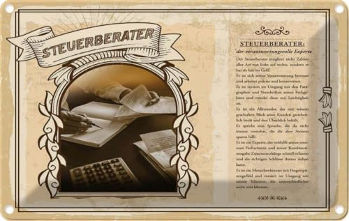 vianmo Blechschild 12x18 cm Steuerberater Beruf Arbeit Deko Geschenk Metall Schild
