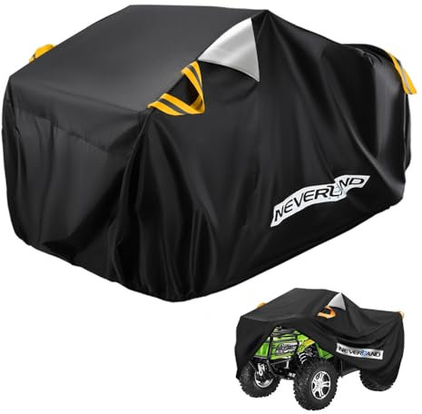 Neverland Housse Quad Imperméable 210D Bache Quad Housse Quad Exterieur Cover Bâche pour Quad avec Bandes Réfléchissantes Imperméable Coupe-Vent Anti-UV Noir 256 * 110 * 120cm