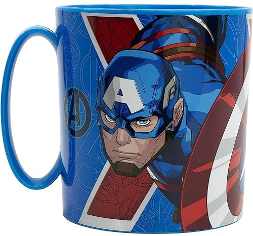 Tazza in plastica riutilizzabile Avengers adatta al microonde BPA Free capacità 350 ml tazza per bambini