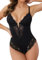 SHEKINI Body Donna Elegant Boysuit Pizzo Scollo V Snellente Shapewear Body Contenitivo Modellante Dimagrante Pancia Piatta Sexyhot Body Shaper Perizoma