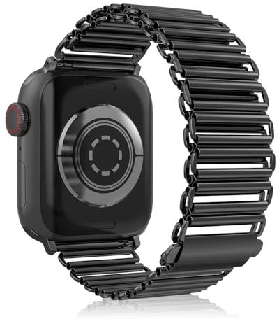 NicMool Cinturino per Apple Watch 38mm 40mm 41mm 42mm, Cinturini in Acciaio Inossidabile Metallo per Apple Watch Series 10 42mm/iWatch Series 9/8/7/6/5/4/3/2/1/SE - Nero